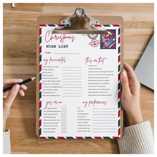 Christmas Wish List Printable, Adult Christmas List, Coworker Secret Santa Survey, Employee Appreciation Holiday Wishlist Editable