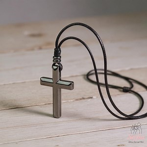 Natural Hematite Cross Necklace Crucifix Pendant Necklace Hematite Crystal Cross Necklace Gift for Her, Gift for Him - Etsy