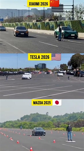 CRAZY AEB Showdown: Xiaomi 2026 vs Tesla 2026 vs Mazda 2025