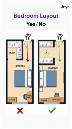 Bedroom layout hacks for tiny rooms #bedroomdecor #homehacks #floorplan