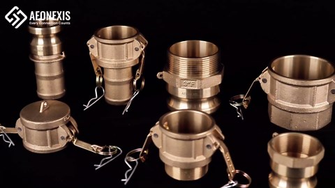 1" Camlock Fittings Type F - Heavy-Duty Forged Brass ASTM C38000, Cam Lock Corrosion-Resistant Adapter & Male NPT for Water/Oil Flow Systems