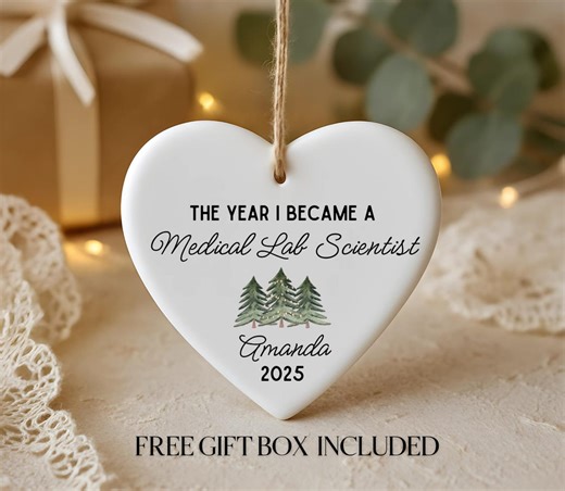 New Medical Lab Scientist Ornament, MLS Graduation Gift, Personalized Heart Christmas Decor, Clinical Lab Science Appreciation - Etsy