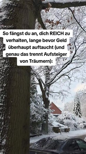 1️⃣ Reiches Verhalten beginnt nicht mit Konsum. Sondern mit innerer Ordnung. 2️⃣ Wer vorausdenkt, muss weniger kompensieren. 3️⃣ Aufsteiger reagieren selten sofort. Sie wählen bewusst, wo ihre Energie hingeht. 4️⃣ Träumer verhandeln ständig mit sich selbst. Positionierte Menschen nicht. 5️⃣ Geld folgt nicht dem Wunsch. Sondern der Haltung, in der Entscheidungen getroffen werden. 6️⃣ Der Unterschied zeigt sich lange, bevor Ergebnisse sichtbar werden. Wahrscheinlich sehen wir uns nie wieder, also 