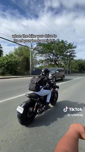 Get low with cafe racer! #getlow #trending #ladyrider #caferacer #allblack #philippines #fypシ゚viral #classiccar