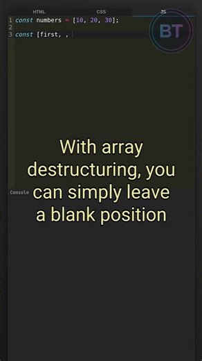 Did you know JavaScript lets you skip array values? #javascript #coding