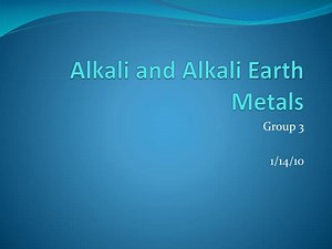 Alkali and Alkali Earth Metals - SlideServe