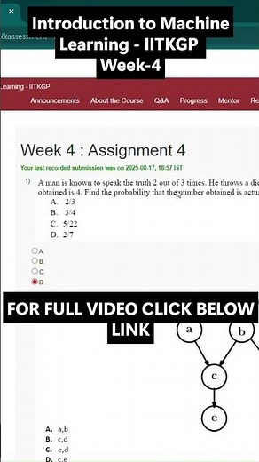 NPTEL Introduction to Machine Learning Week 4 Assignment Answers | noc25-cs149 IIT Kharagpur
