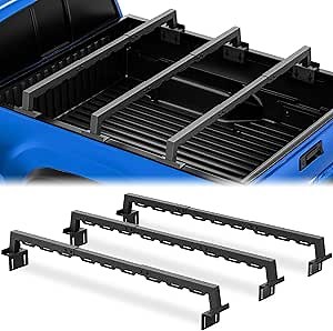 Universal Truck Bed Rack Compatible with Ford F-150/Tacoma/Chevy Silverado & GMC Sierra 1500/Tundra/JT/Titan/Frontier/Colorado/Canyon Adjustable Multi-Function Design Cargo Cross Bar Cargo Rack