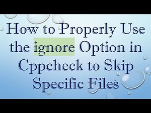 How to Properly Use the ignore Option in Cppcheck to Skip Specific Files