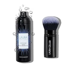 LAURA GELLER NEW YORK Spackle Mist Boost Makeup Setting Spray with Blue Light Protection + Airbrush Kabuki Brush