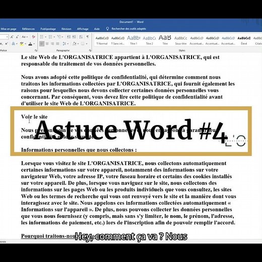 Astuce Word #4: insérer un lien hypertexte dans un document Word. #word # #astuceword #viralvideos