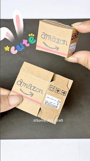 Amazon mini parcel box 📦 #diy #shorts #art #craft #artandcraft #love #cute