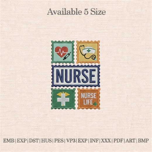 Nurse Embroidery Design Set, Nurse Life Patch Embroidery File, Medical Icons Embroidery, Healthcare Worker Design - Etsy