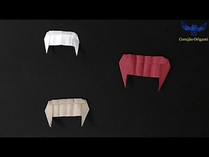 Como fazer Origami DENTE VAMPIRO HALLOWEEN papel rápido e fácil - tutoriais - DIY