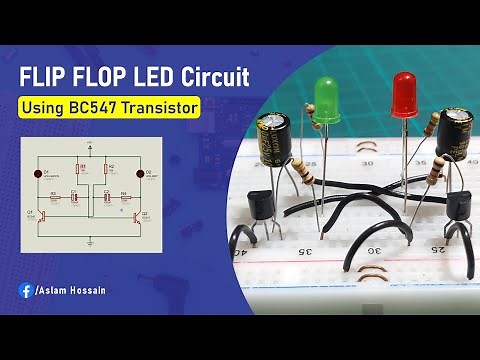 FLIP FLOP LED Flasher Circuit using BC547 Transistor: Breadboard Project