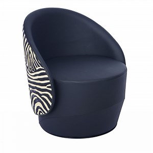 Kiros Ohr Zebra-Striped Swivel Armchair