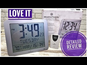REVIEW Marathon Slim Atomic Wall Clock with Indoor / Outdoor Temperature LARGE DISPLAY I LOVE IT