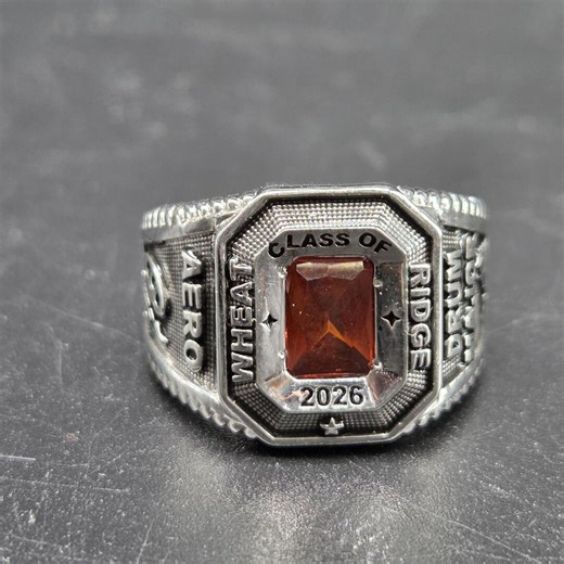 University Class Ring of 2026 Vintage 925 Sterling Silver Graduation Ring With Orange Gemstone College Alumni Signet Ring Custom Gift - Etsy