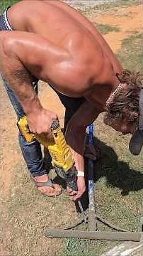 how to get the dry concrete off the rake