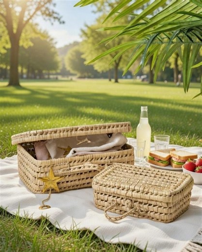 Handmade Palm Leaf Suitcase Basket – Natural Woven Storage Case, Artisan Decorative Organizer - Etsy