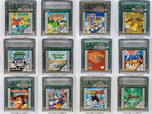 Authentic Gameboy Color Games, Tested English   Multilingual Cartridges Disney Mario Rayman - Etsy