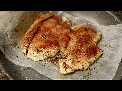 Incredibly juicy and tender low-fat chicken breast baked in parchment