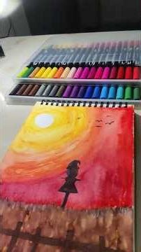 How to Draw a Easy farm scenery for beginners with brush pen colour#easydrawing#farmscenery#forbegin