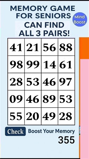 Can You Stay Sharp? Brain Game for Seniors | Match the Numbers