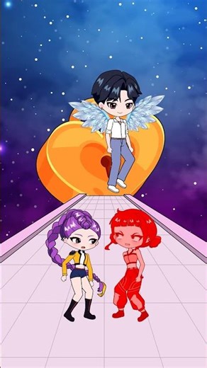 Kiss Run Challenge - Rumi vs Zoey | Kpop Demon Hunters #shorts #kpopdemonhunter