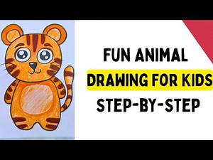 Tiger Drawing for Children | Easy Coloring Tutorial