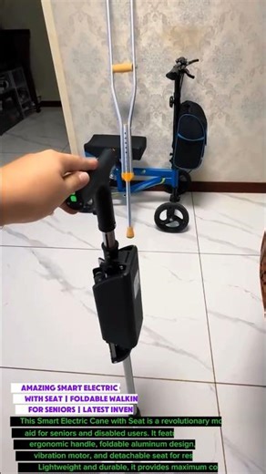 Amazing Smart Electric Cane with Seat | Foldable Walking Stick for Seniors | Latest Invention 2025