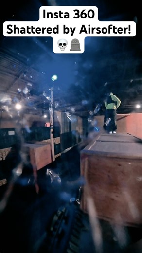 Insta 360 shatters when shot by Airsoft! #insta360 #airsoft #headshots #airsoftaccident #fyp #rb6