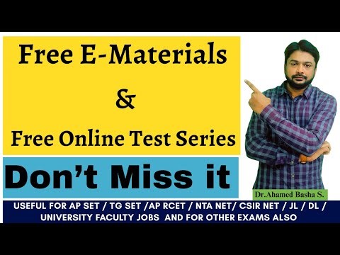 Free E-materials & Online Test Series - How to Access it? : #apset #tgset #ntanet #csirnet #aprcet