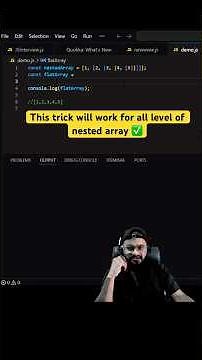 How to flatten any level of nested array? #coding #javascript #frontend
