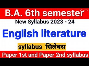 ba 6th semester english syllabus | English Literature | BA 3rd year 6th semester | New Syllabus 2024