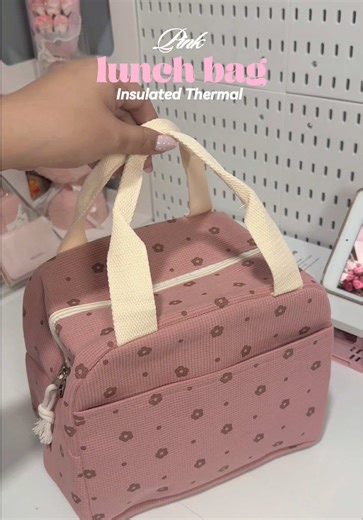 Stylish Pink Insulated Lunch Bag for Kids
