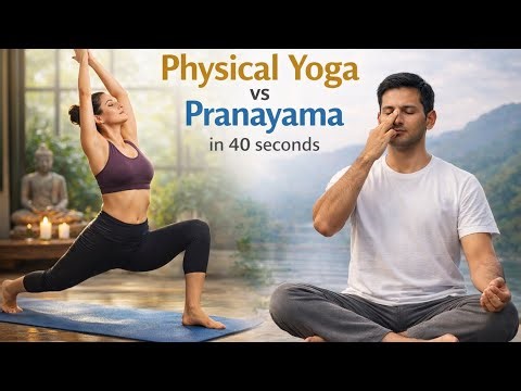 Physical Yoga vs Pranayama( in 40 Seconds) | Which is Better for Health?