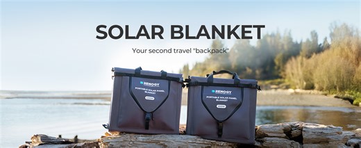 Renogy 400W Portable Solar Panel Blanket, 25% High Efficiency N-Type Foldable Solar Panel Charger for Power Station,Lightweight 16-Fold Space Save, Fast Setup for Camping, RV, Pickup, Marine Off-Grid