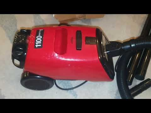 dirt Devil can vac made in USA by royal 1100 watt first look and vacuuming Royal