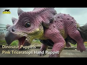 Pink Triceratops Hand Puppet | Dinosaur puppets