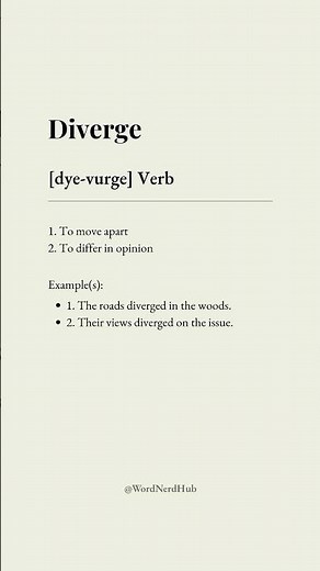 Diverge Meaning • Daily English Word