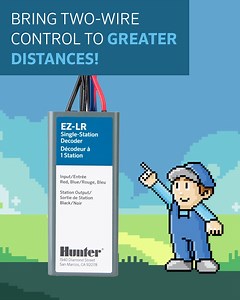 Discover the decoder that brings two-wire control to greater distances with the EZ-LR Decoder Training Program from Hunter University! Complete the program with a score of 80% or higher by December 31, 2025, to earn 2,000 coins in The Vault. Get started at https://vault.hunterindustries.com/. | Hunter Industries