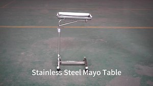 YFQ022 YONGFA Stainless Steel Mayo Table Hospital Instrument Cart Detachable Design 4 Castors ISO Certified Surgical Trolley