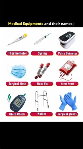 Hospital Equipments and their names | #englishlearning #anatomy #hospital #shorts