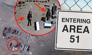 UFO sighting: '50ft alien robot' spotted in Area 51 Google Maps image