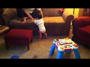 Baby cruising on furniture