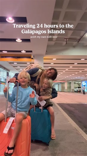 Maddie Castellano on Instagram: "Travel 24 hours to the Galápagos Islands with me! We’ve traveled a ton as a family but this this was my first international flight solo with the kids! One more flight and we’ll be spending a week on a @quasarex sea safari expedition 🦭 comment TRAVEL and I’ll send you the link to all of the things I packed to entertain the kids"