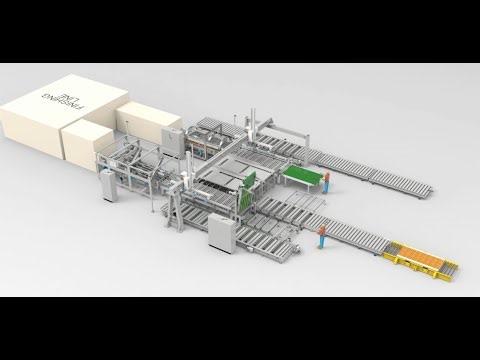 NEOMEC AUTOMATION FOR "NO-STOP" FINISHING LINE WITH LOADING / UNLOADING AND 4-SIDED EDGE BRUSHING