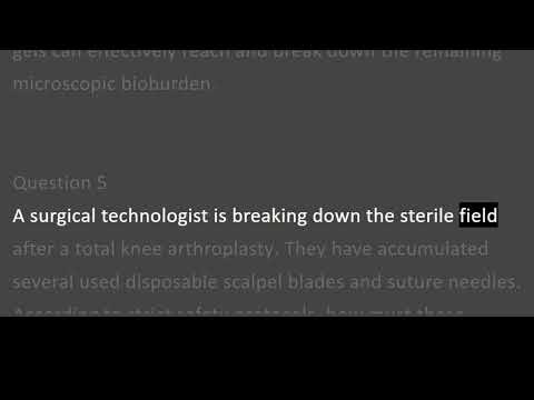 Chapter 7 Decontamination Point of Use Treatment and Transport | Practice Exercise