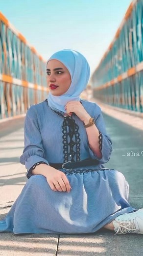 Blue Dress Fashion Look by the Water